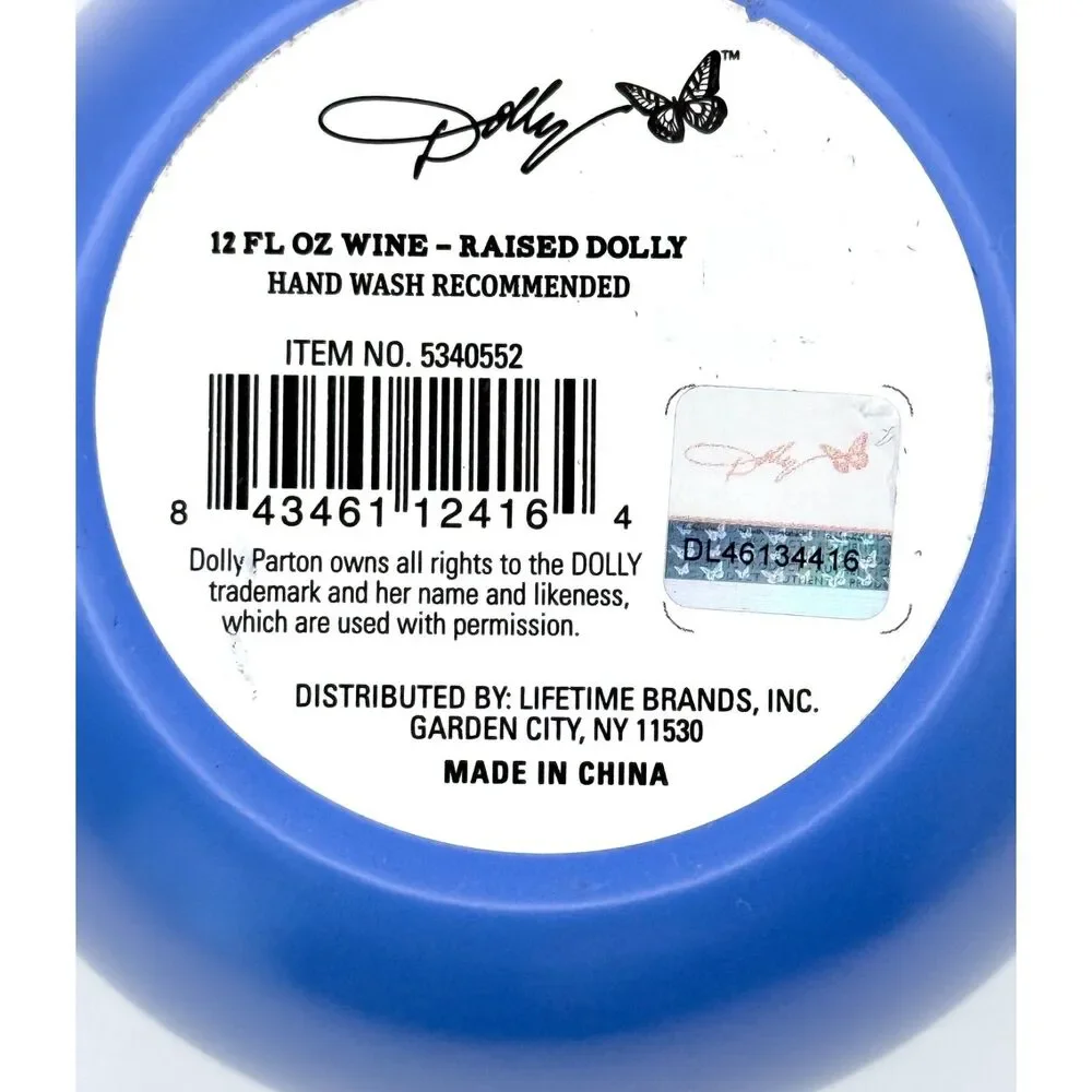 Dolly Parton Raised on Dolly 12 oz Insulated Wine Tumbler Blue Stainless Steel